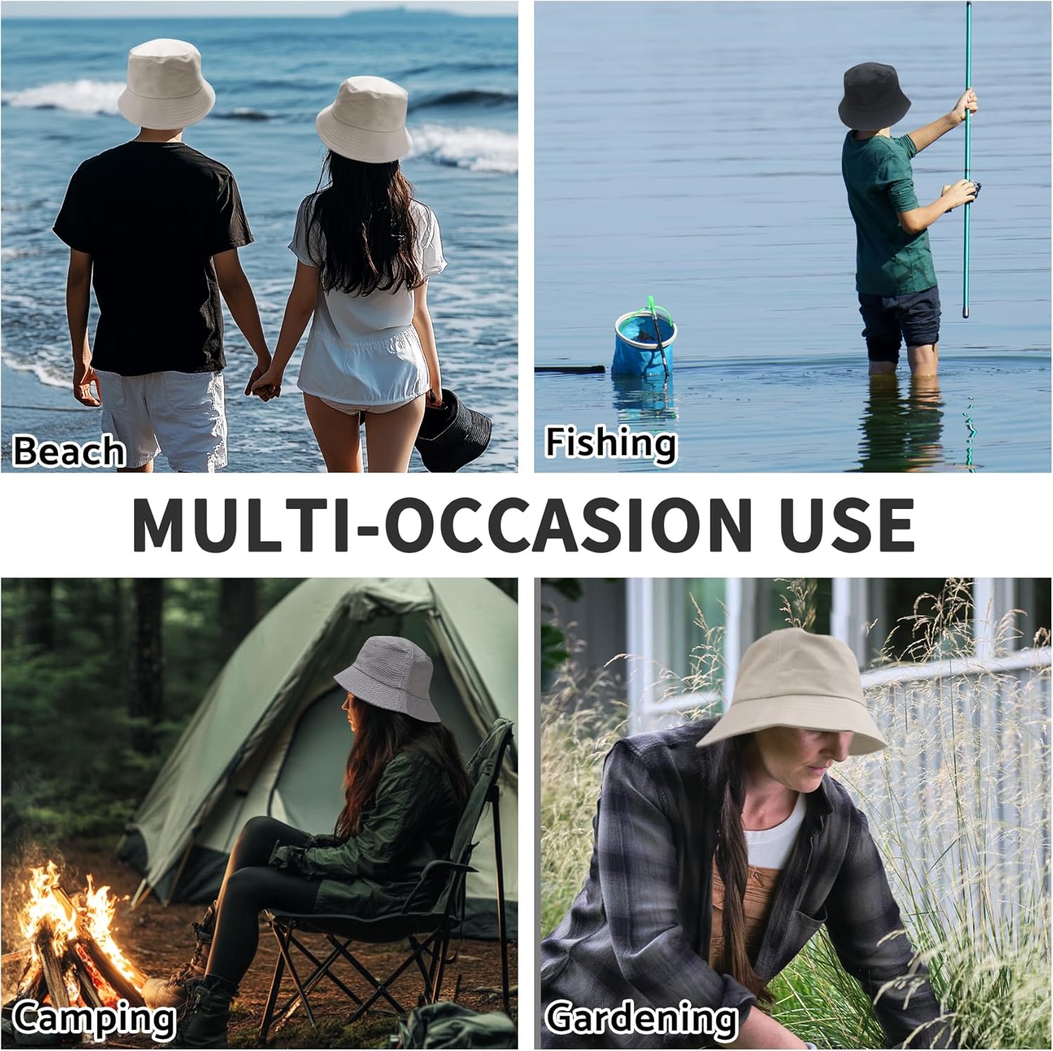 Bucket Hats fot Men Women Packable Foldable Sun Hats for Women Beach Travel Cap — image 6