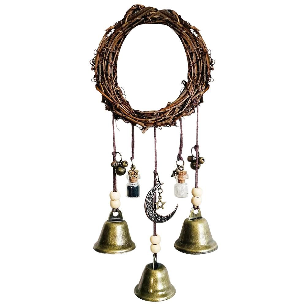Witch Wind Chimes Wreath Handmade Witch Bells Protection Door Hangers Hanging Witch Bells Wind Chimes for Home Door โ image 2