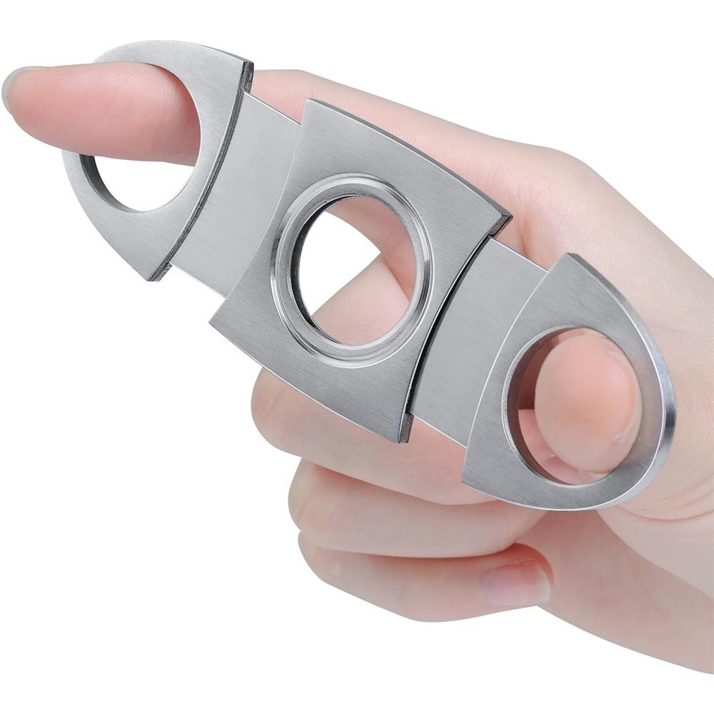Cigar Cutter Set (6 Pack), Guillotine Double Blade, Cigar Accessories for Men, Stainless Steel Smoking Accessories Tool, Portable Sharp Clean Cut - Silver โ image 5