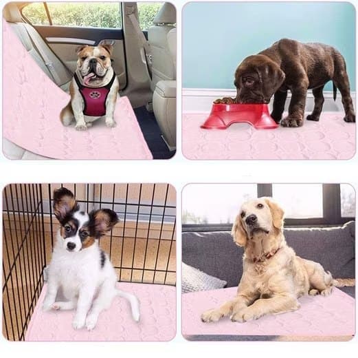 Cooling Mat for Dogs and Cats, 100 × 70cm, Pink, Breathable, Compatible with All Breeds — image 4