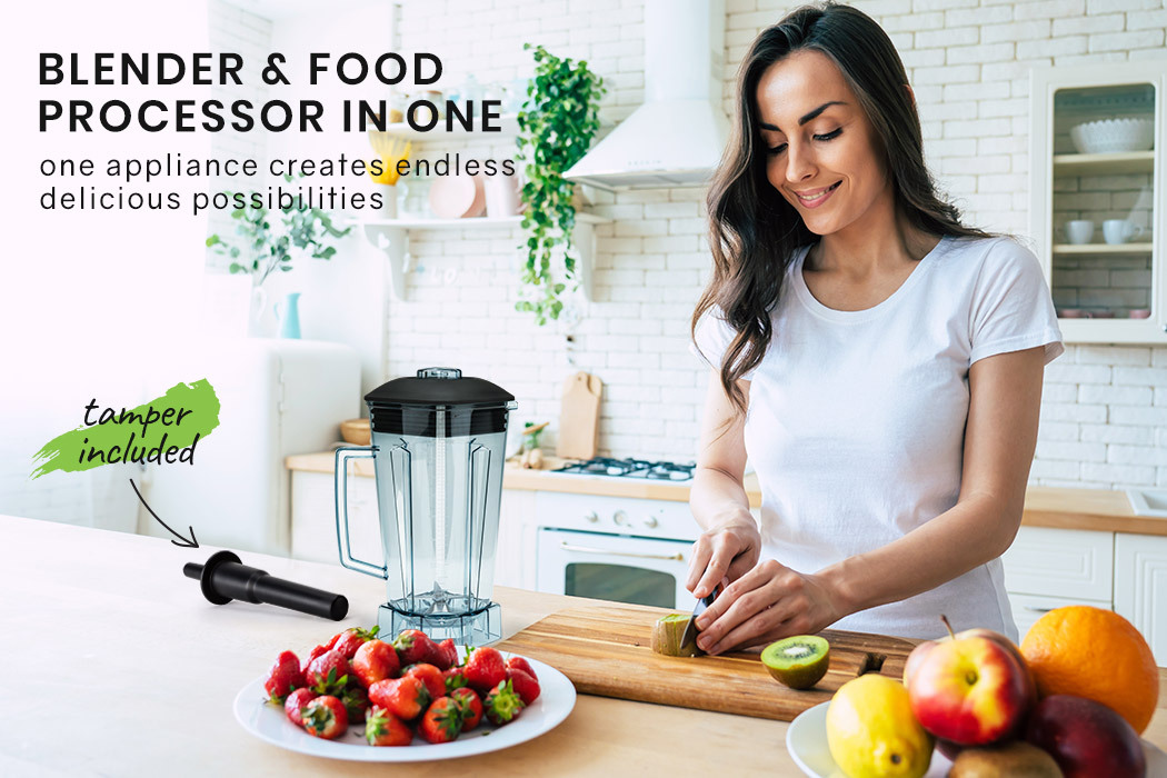 POLYCOOL 2L 2200W Commercial-Grade Blender with BPA-Free Jug for Drink, Smoothie, Food, Ice, White — image 6