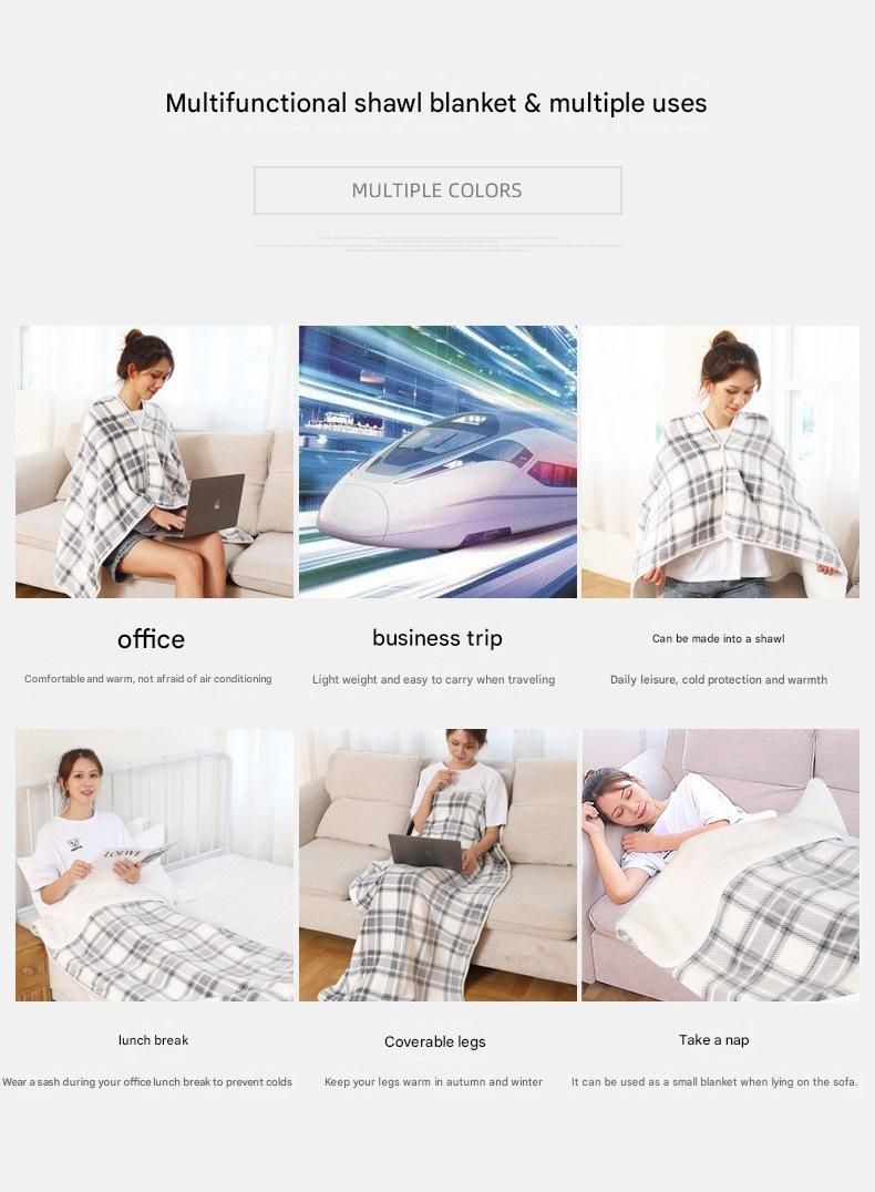 Blue and White 80*130cm Japanese-Style shawl blanket Ultra-Soft Blanket - Thick Polyester Throw for Sofa, Bed, Office, Cozy Nap Blanket for Winter & All — image 4