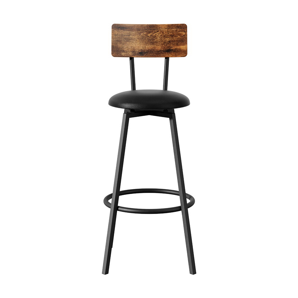 Artiss 4X Industrial Bar Stools Upholstered Counter Chairs Steel Frame Anti-Scratch — image 3