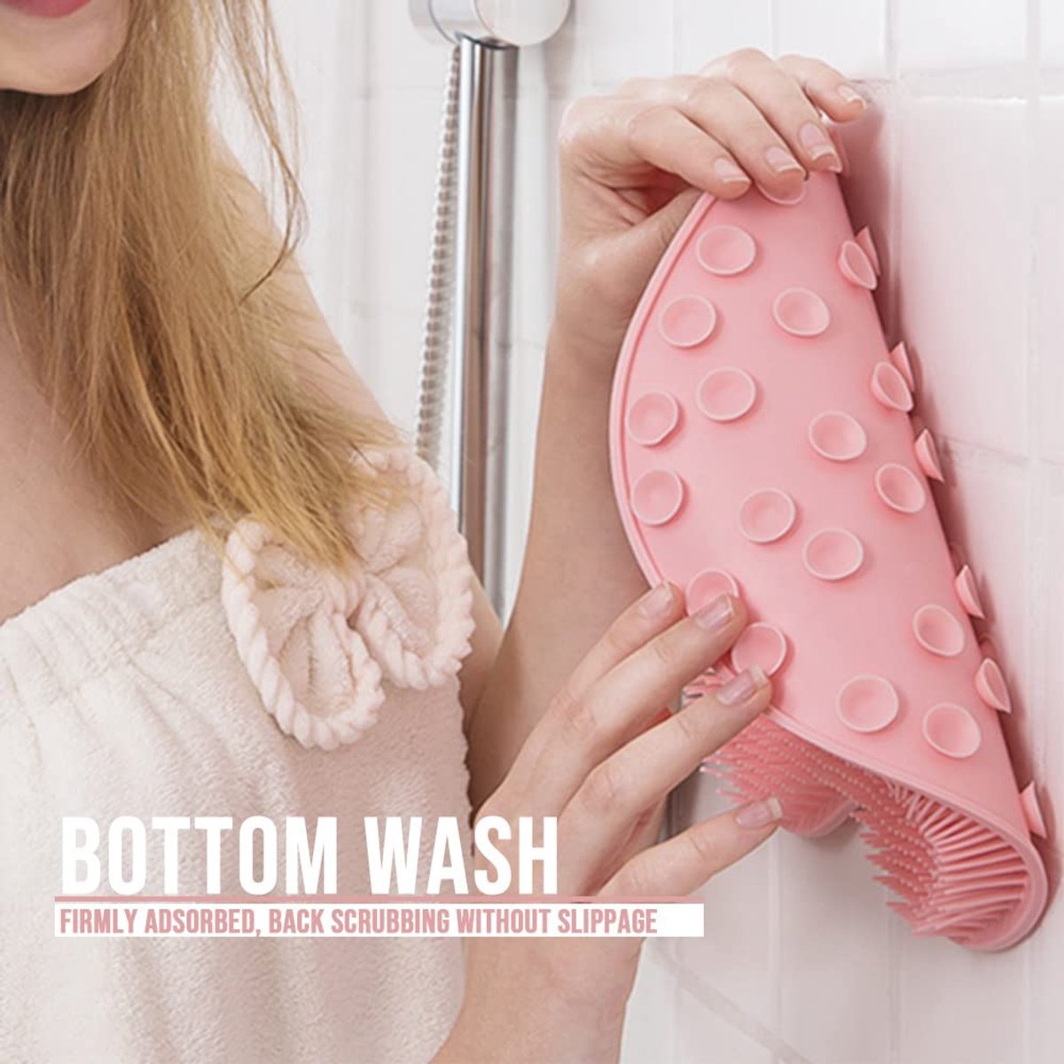 Shower Mat - Non-Slip Bath Mat - Foot Cleansing Pad, Back Scrub Pad, Exfoliating Bath Scrub Pad, Non-Slip Wall Suction Cup - Suitable for Men and Women — image 3