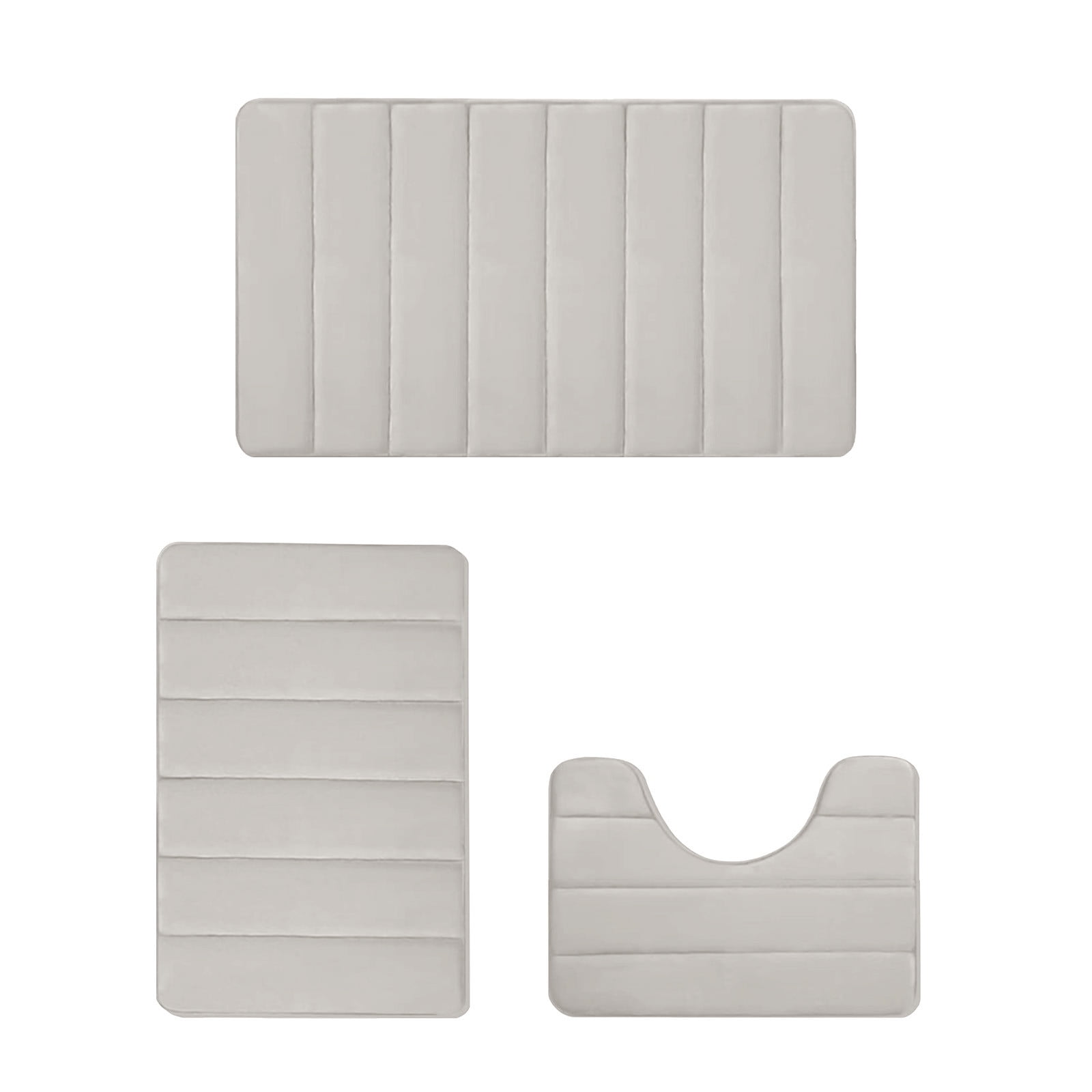 Memory Foam Toilet Rug, Non-Slip Bathroom Rugs, Toilet Rugs U Shaped Washable, Commode Contour Rug, Soft Comfortable Super Water Absorption #3_Beige — image 2