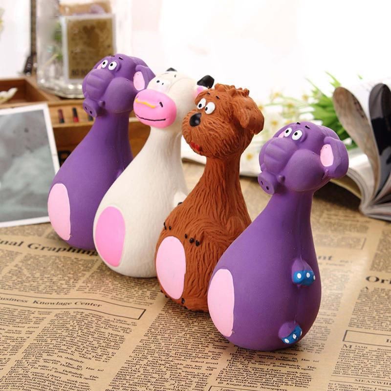 Latex Squeaky Dog Toys Puppy Pet Chew Toys Squeaker Soft and Interactive - Purple — image 5