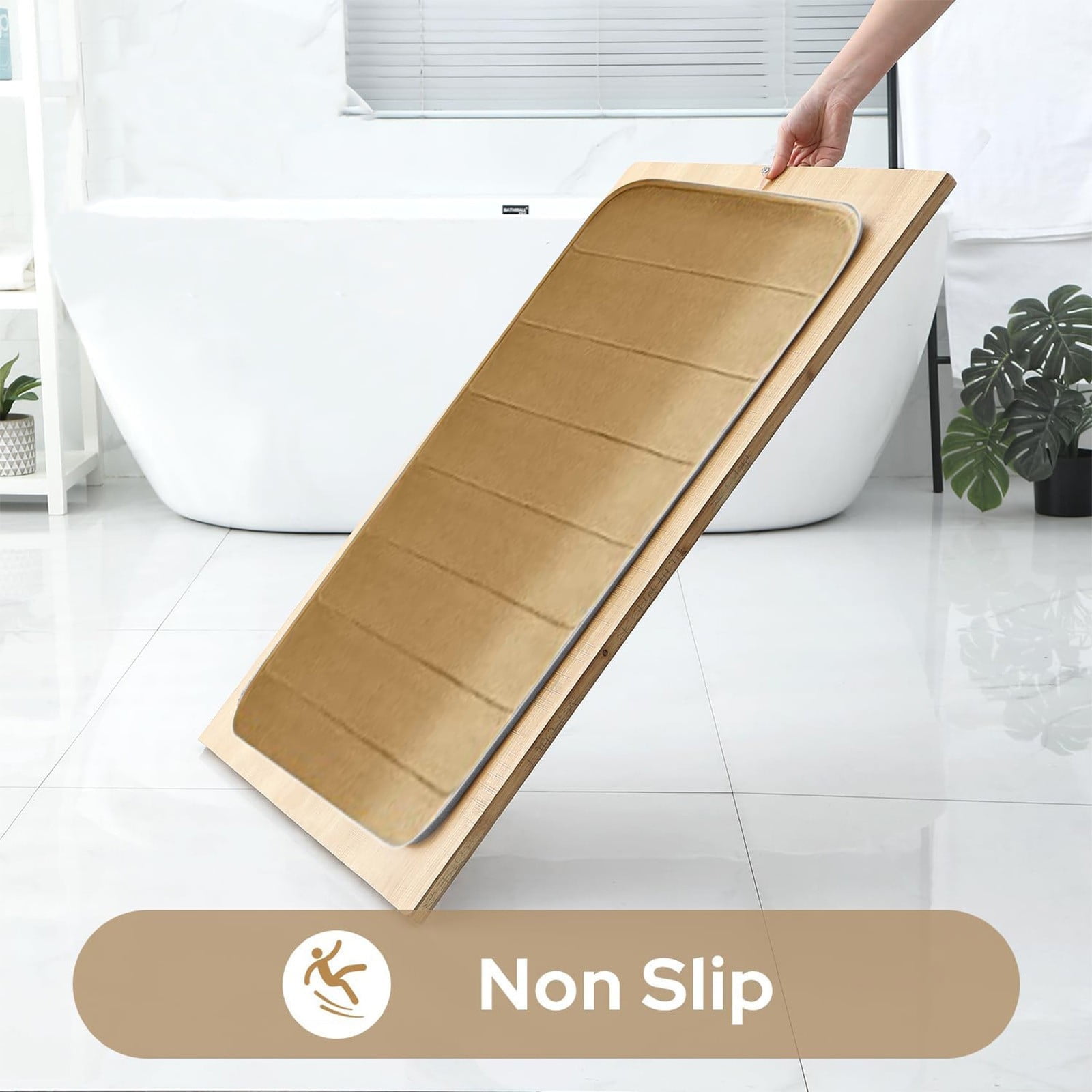 Memory Foam Toilet Rug, Non-Slip Bathroom Rugs, Toilet Rugs U Shaped Washable, Commode Contour Rug, Soft Comfortable Super Water Absorption #3_Khaki β image 6