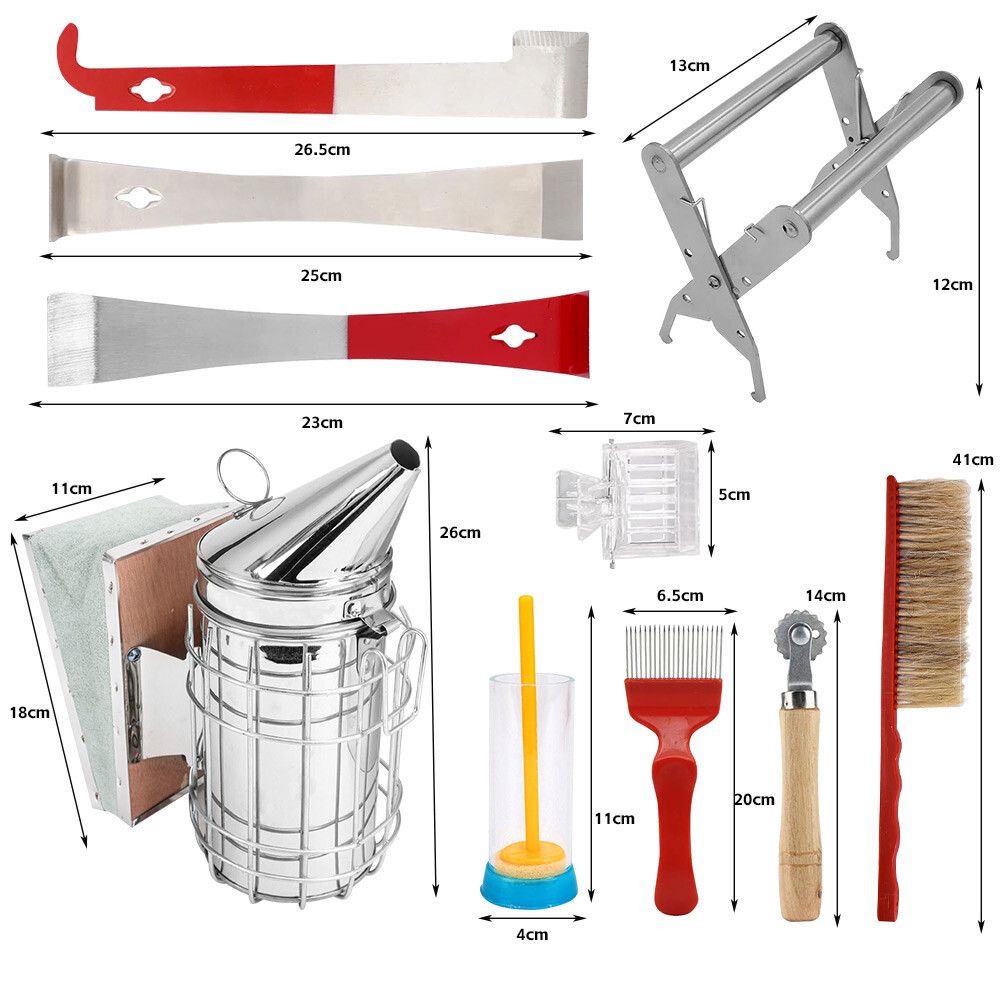 110 Beekeeping Equipment Tool Bee Smoker Brush Fork Hive Tool Bee Catcher Marker — image 2