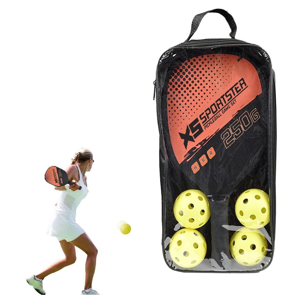 2 Wooden Sports Pickleball Paddle and 4 Pickleball Set with Carry Bag Green โ image 3