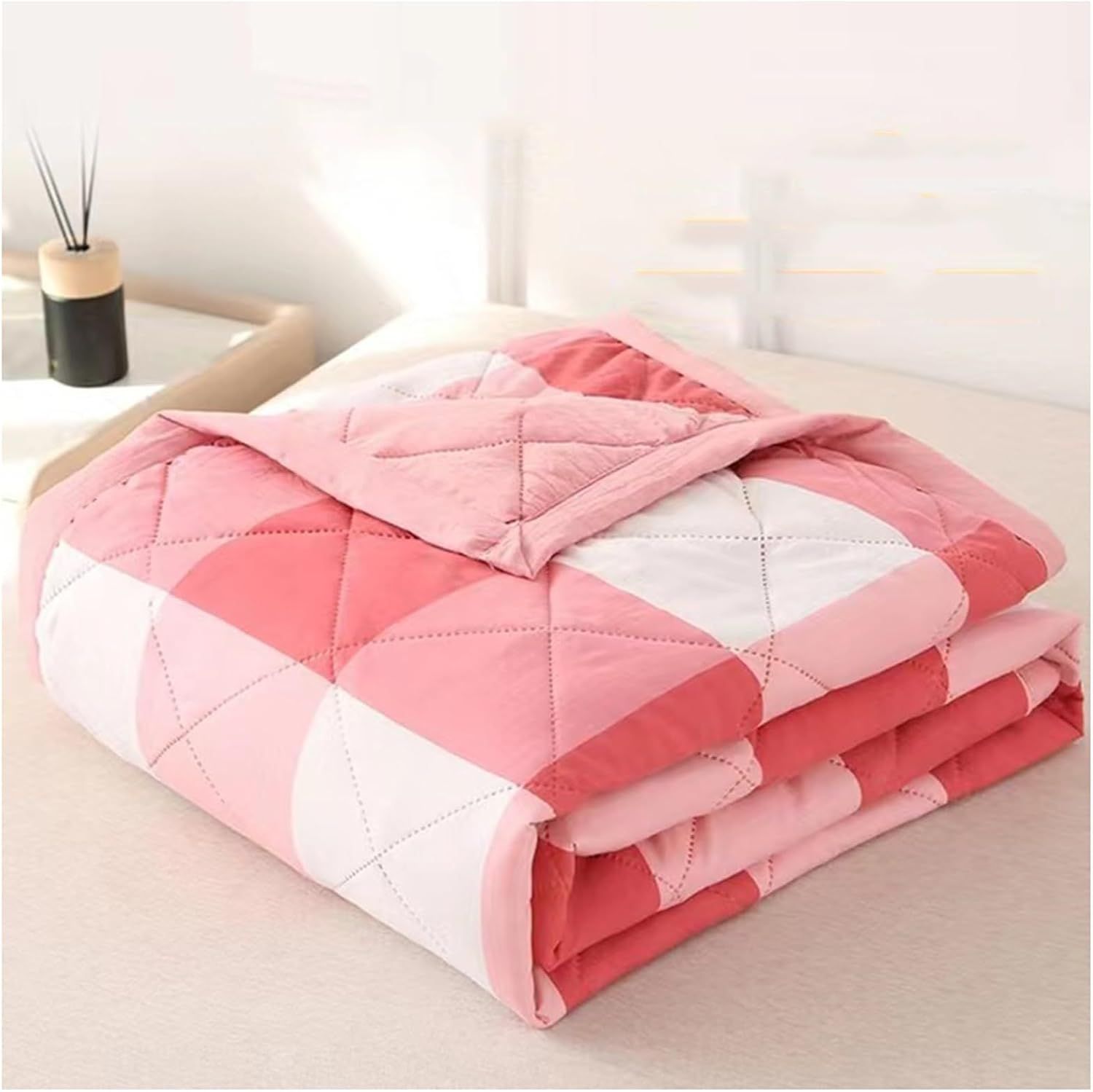 Cooling Quilt, Thin Quilts Summer Lightweight Comforter, Full Washed Cotton, Machine Washable, Soft Comfy Breathable Sleep Blanket for Hot Sleeper, Ultra-Cool