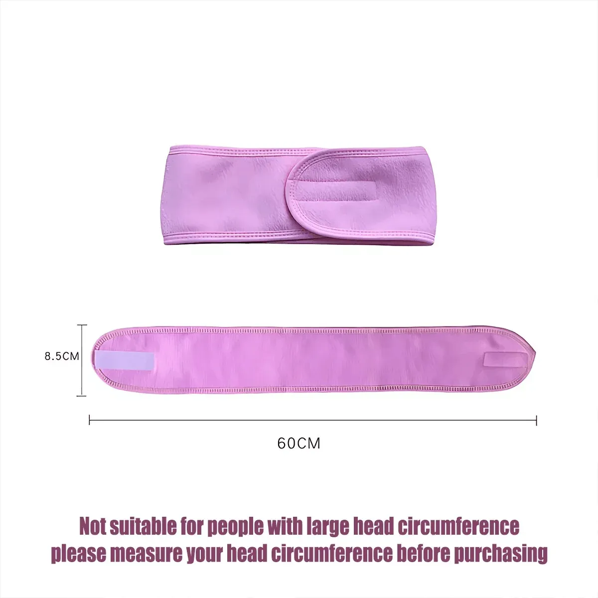 8-Colours Wrap Head Band Hairband Hair Band Adjustable Facial Make Up Face Wash Au - Purple — image 4