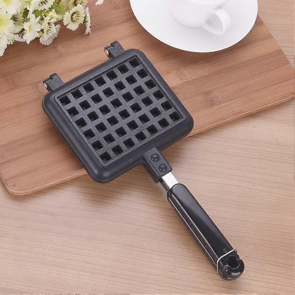 Manual Aluminum Waffle Maker - Handheld Waffle Cooker with Non-Stick Coating and Handle — image 4