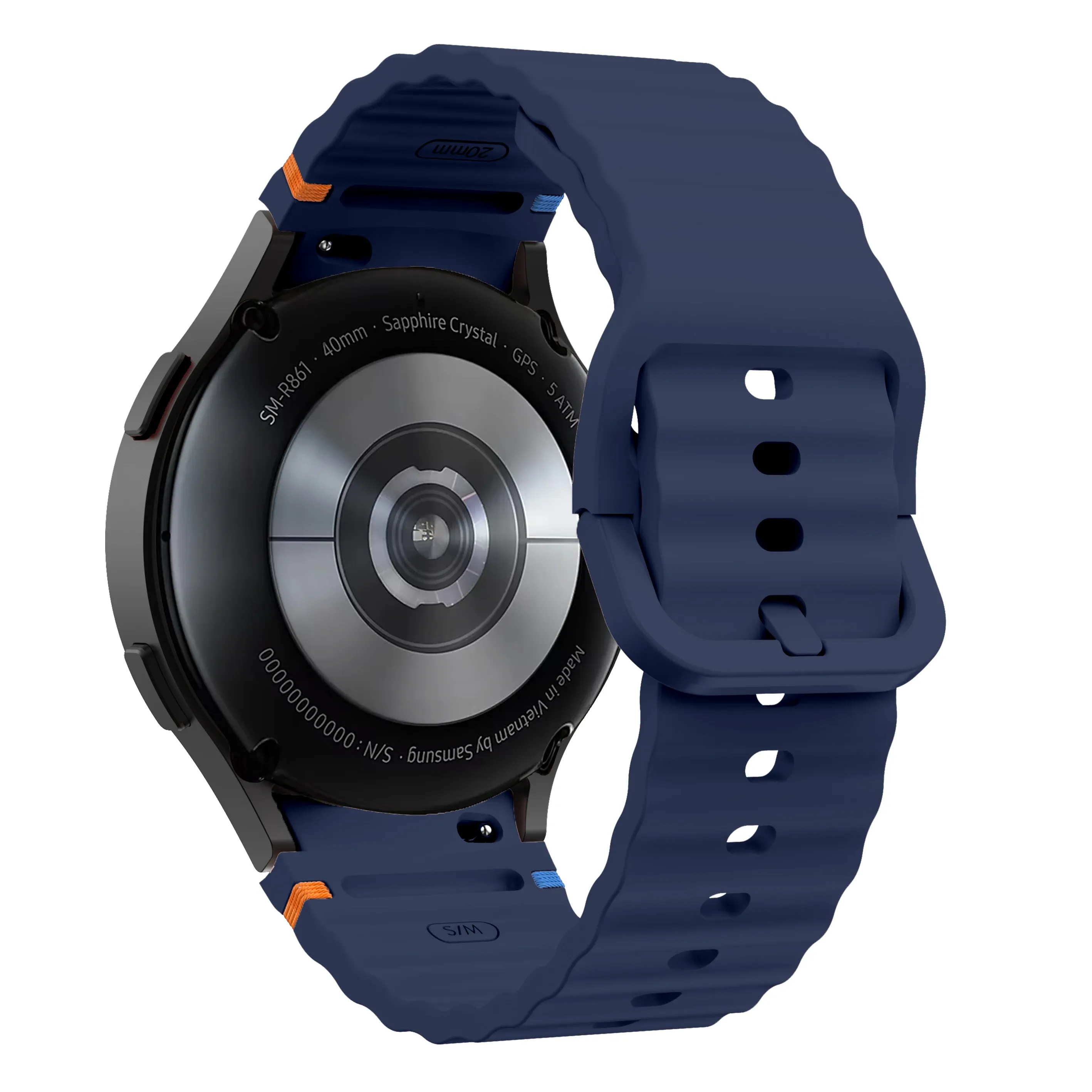 Silicone Watch Band Compatible with Samsung Galaxy Watch 7 Midnight Blue, 40mm 44mm