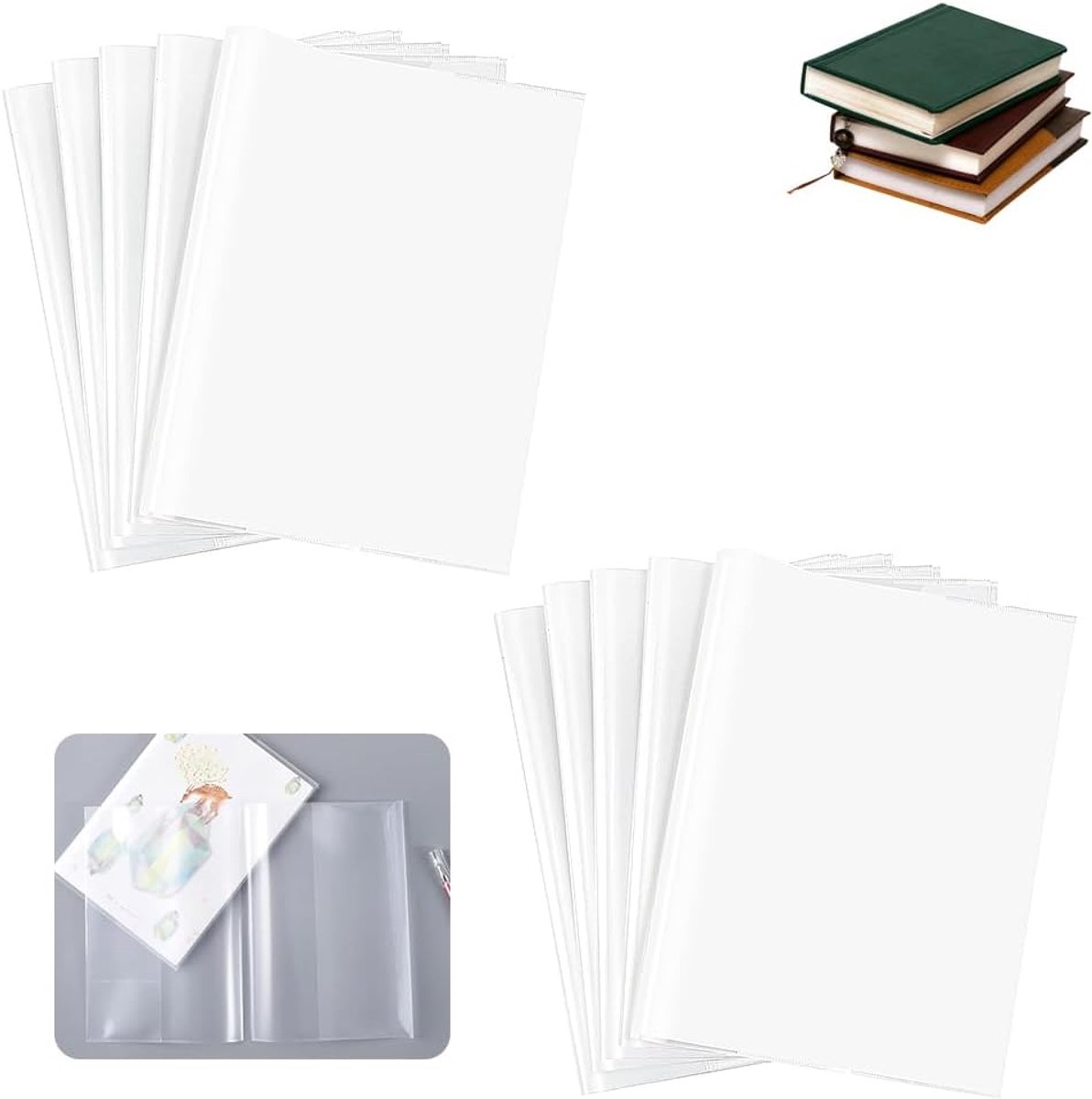 Book Sleeve - 10 pieces transparent A4 notebook cover - Book Sleeve - A4 book cover - Book Sleeve - Insert folders - paper book protector - transparent