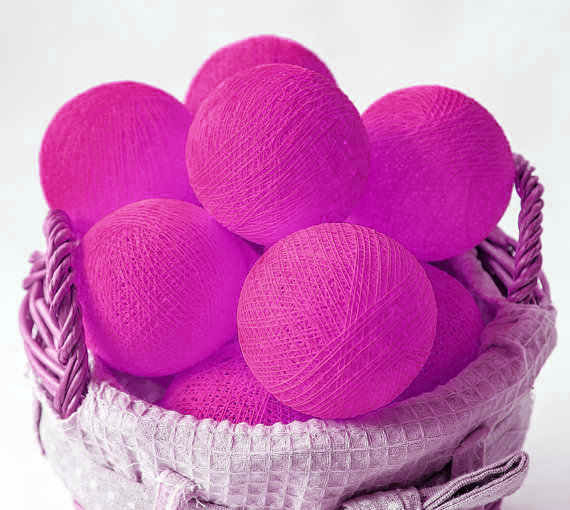 20 Ball HOT Pink 3m String Light Battery Box 5cm Cotton Ball Christmas Birthday Bbay Girl Special Occasion Decoration โ image 4