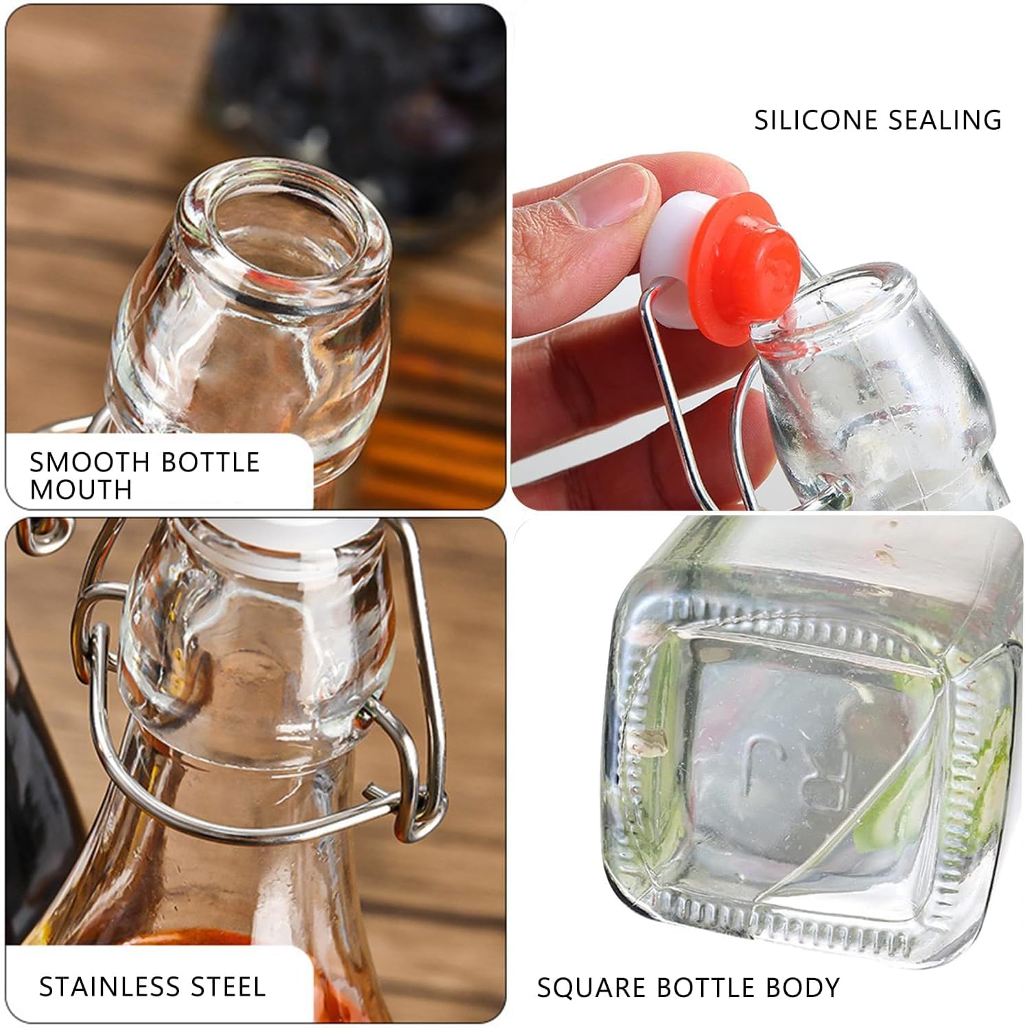 Clip-on glass storage bottle with lid for brewing beer, wine, spices, drinks, oil, vinegar, kombucha and water โ image 5