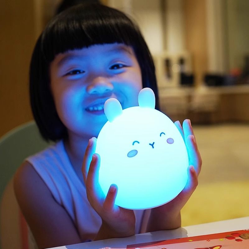 Cute Rabbit Baby Night Light Children's Light, LED Portable Animal Silicone Light, USB Charging Night Light — image 3