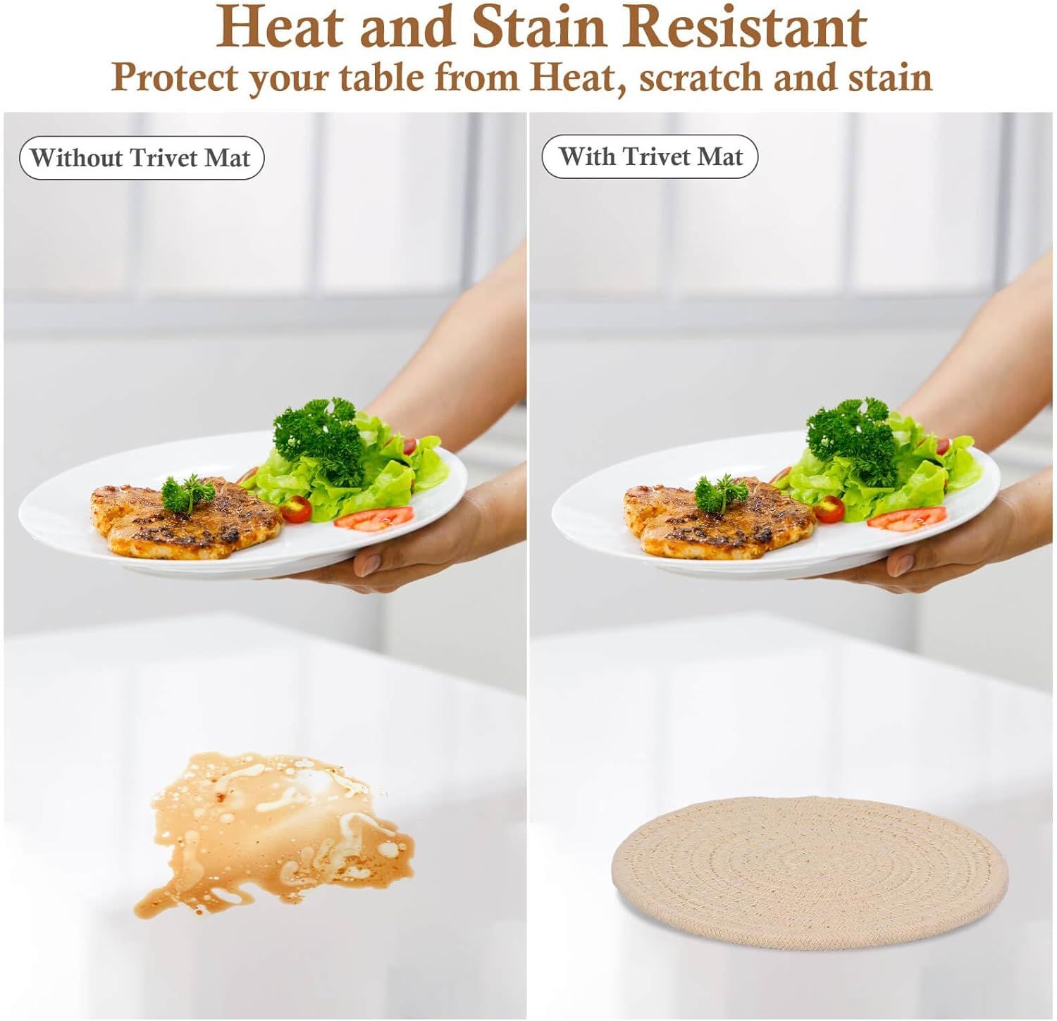 7" Trivets for Hot Dishes, Hot pots and Pans, 4 Heat Resistant Hot Pads, Pot Holders for Kitchen, Home Essentials for New Home and Farmhouse Decor, Fall — image 6