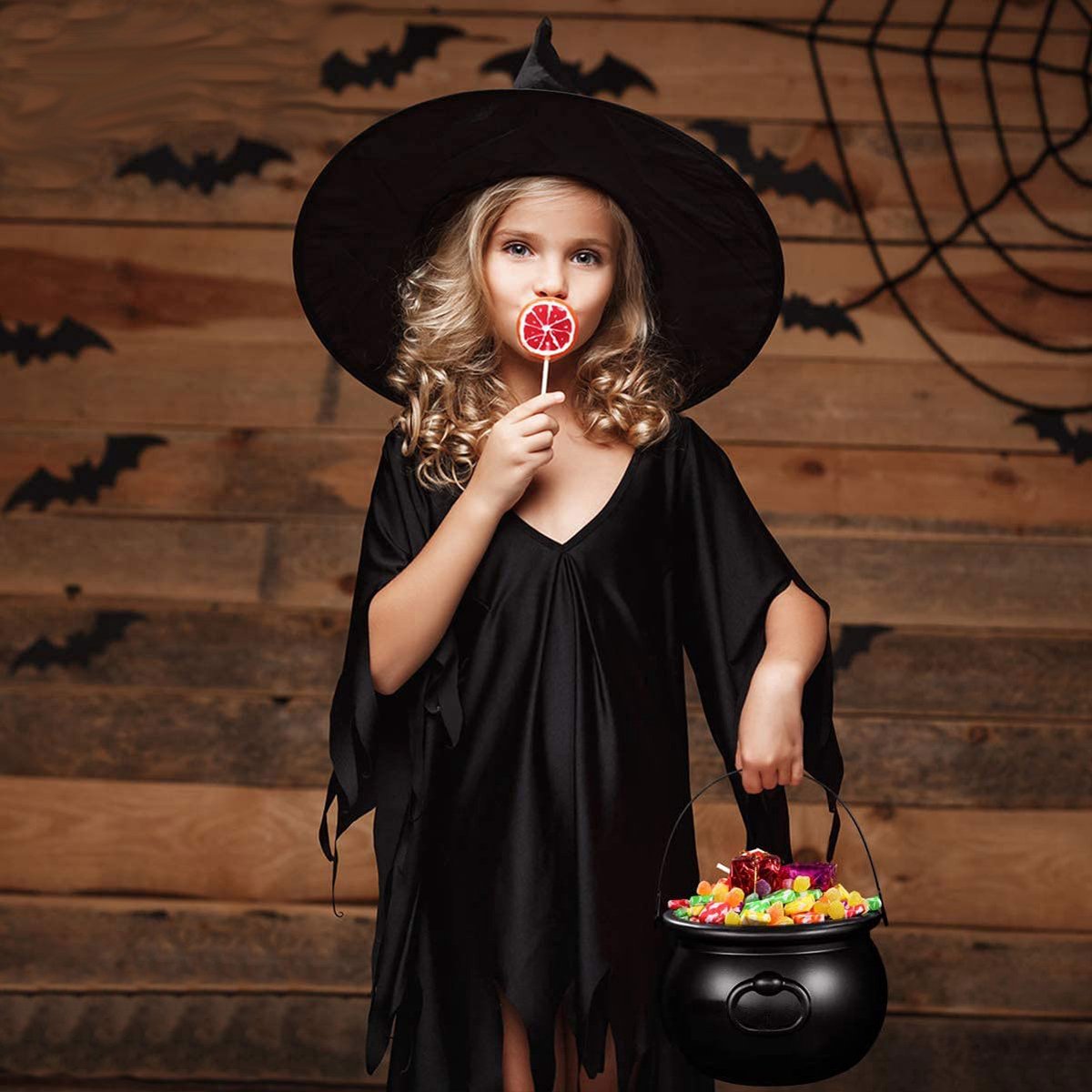 Halloween - Creative witch's cauldron - Treat buckets - witch's cooking pot - halloween bucket - Spooky candy - Treat - Candy - Decoration - Ornamentation — image 3