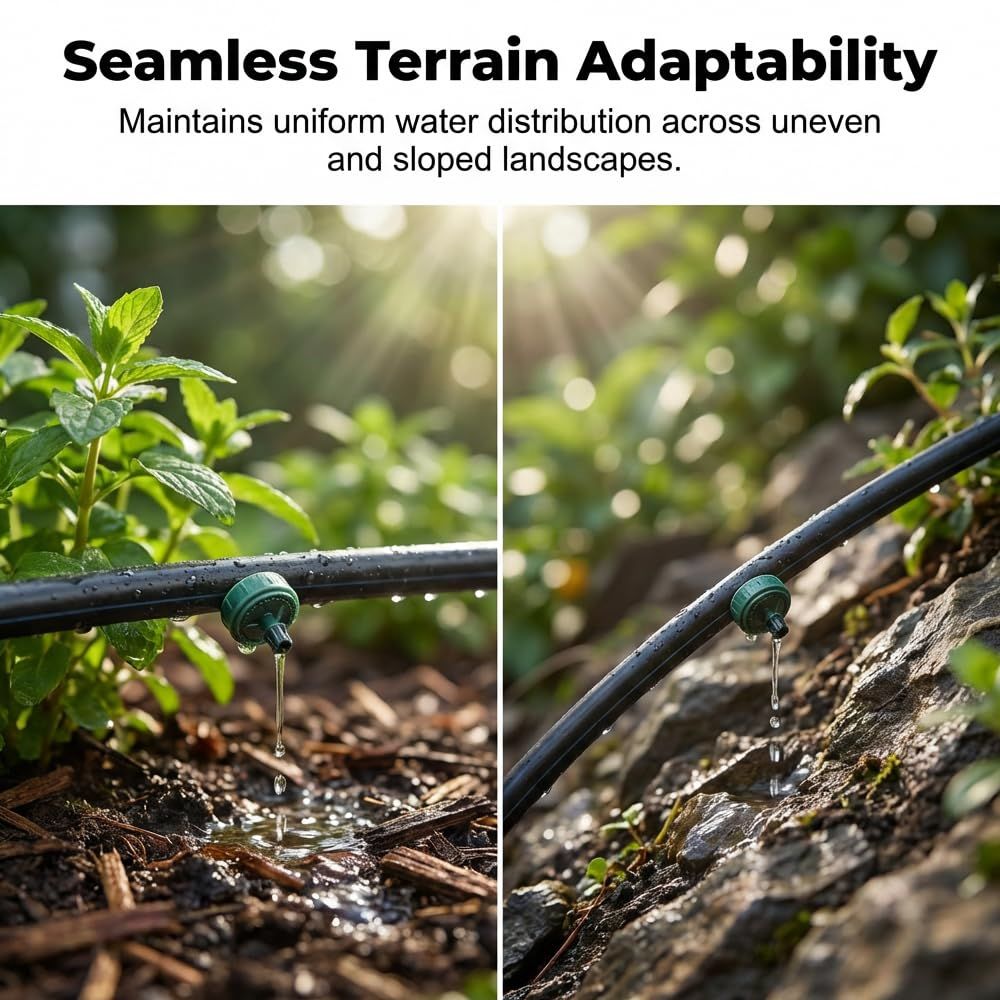1 GPH Pressure Compensated Drippers Flow for Garden System, 2026 New Self-Cleaning Constant Flow Drippers Drip Irrigation Emitters System for 1/4 Inch Drip — image 5