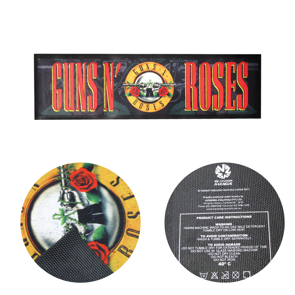 Guns N' Roses Rubber Back Bar Runner 25 × 89 cm