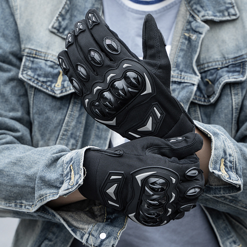 Size 2XL Black Protective Motorcycle Riding Gloves - Hard Knuckle Armour & Touchscreen Fingertips — image 2