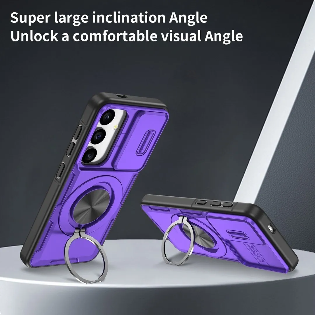 2-in-1 Magnetic Sliding Lens Case, Purple for Samsung S25 โ image 4