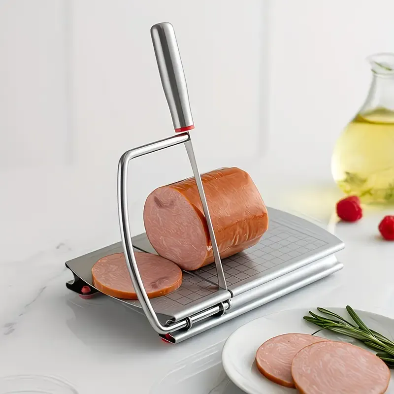 Stainless steel multi-function slicer, precise for even slicing, silicone suction cup for anti-slip stability, sharp blade for smooth cutting, a โ image 3