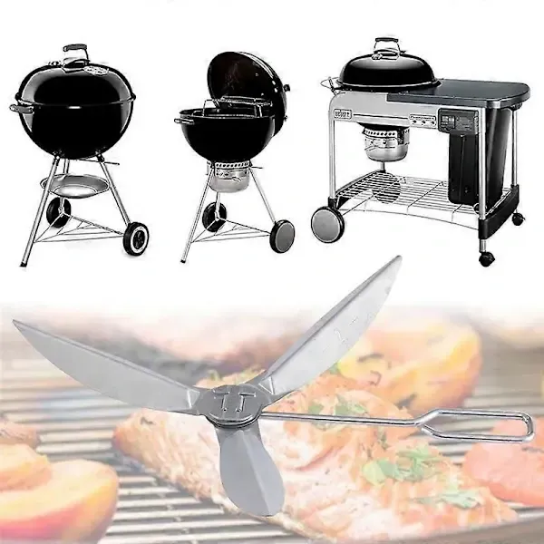 18.5 Inch Grill One-Touch Cleaning System Kit, Metal Replacement Parts for Charcoal Kettle Grills and Smokers, Silver โ image 3