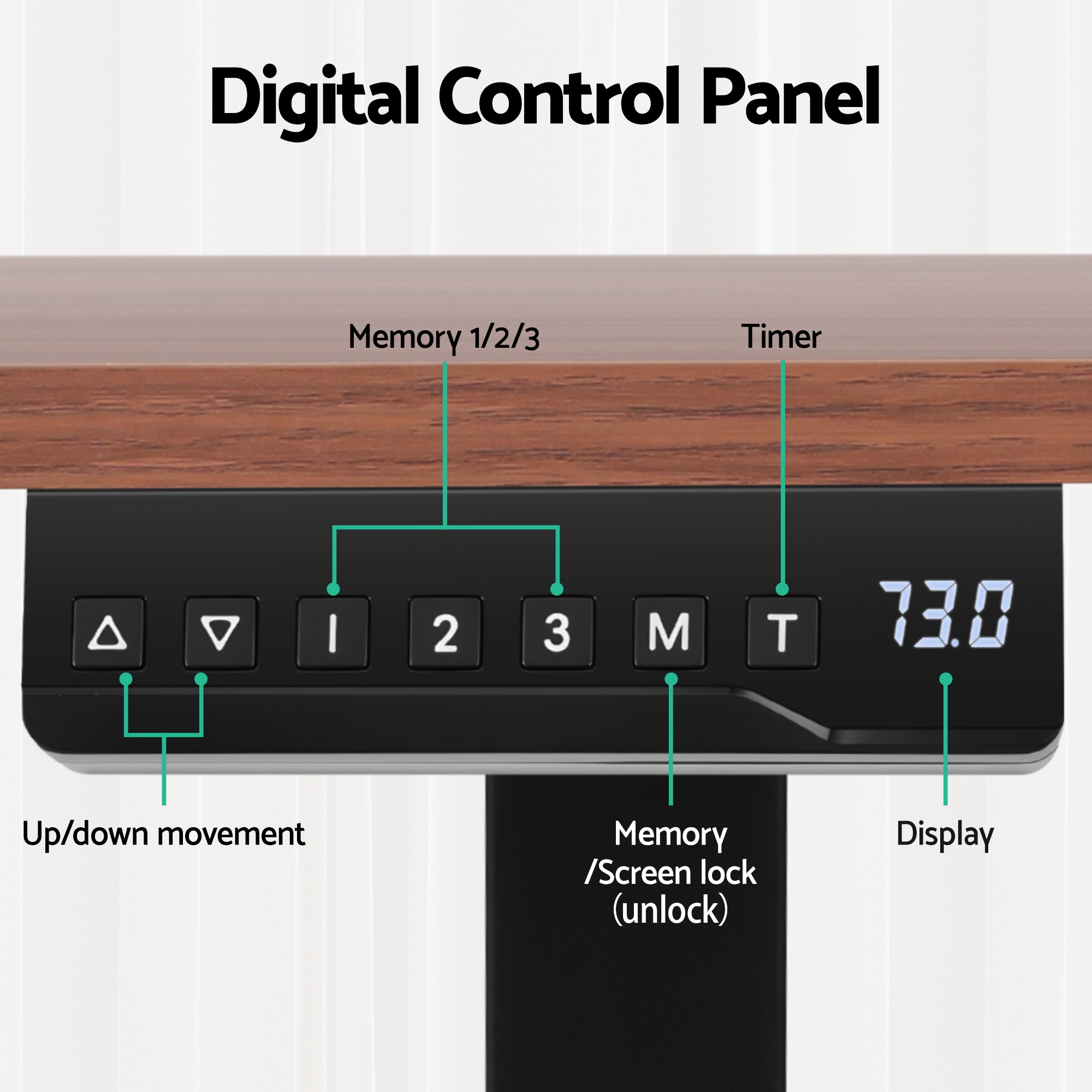 Artiss Standing Desk Motorised Dual Motor Electric Walnut 140CM โ image 4