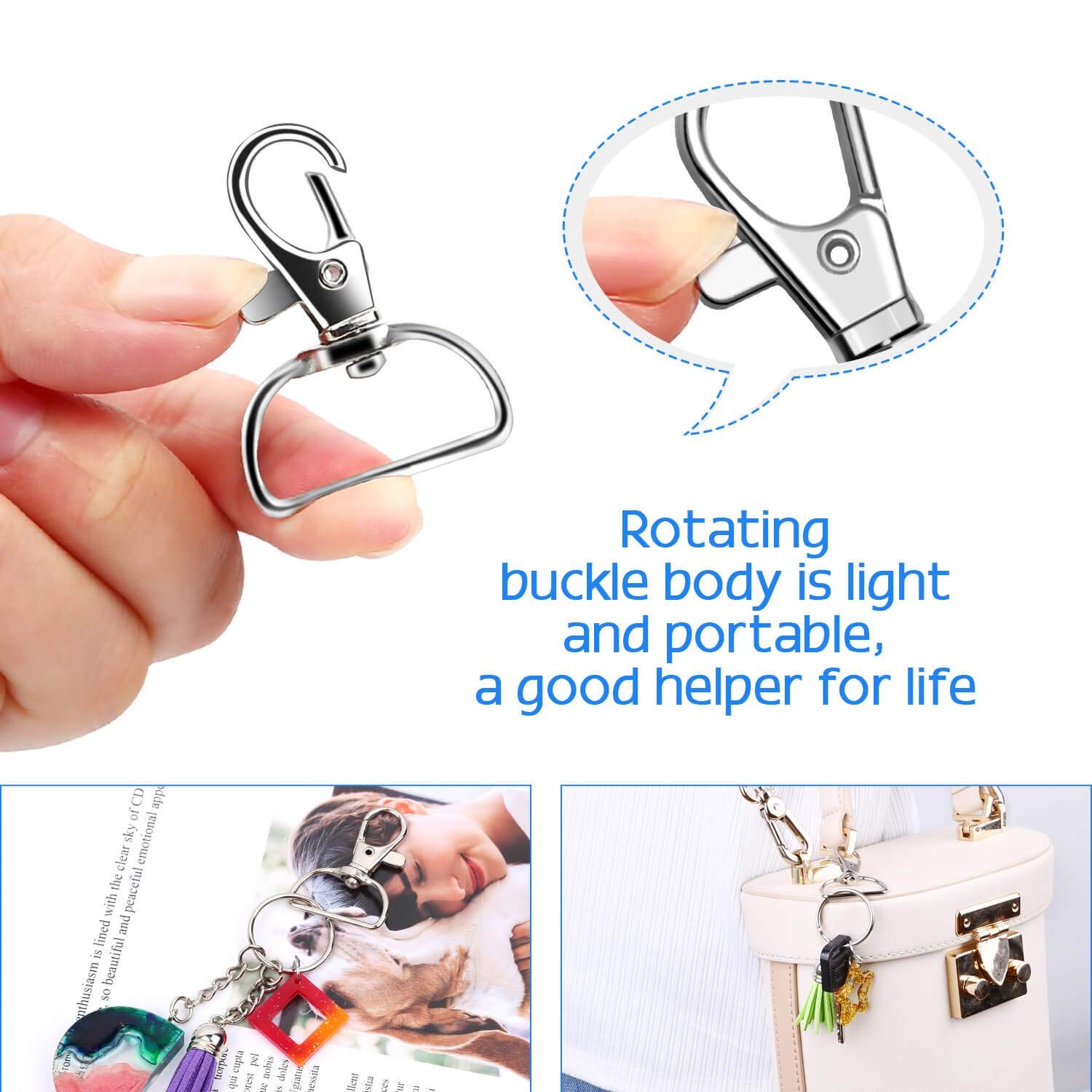 10PCS Key Chain Clip Hook, Ring Clip Keychain Lanyard Swivel Snap Hooks Clip on Key Ring for Crafts and Purse Hardware — image 2