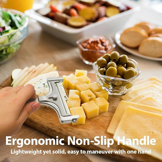 Cheese Slicer with 8 Wires Stainless Steel Adjustable Handheld Butter Block Cutter for Cheddar Gruyere Mozzarella Kitchen Slicing Tools โ image 5