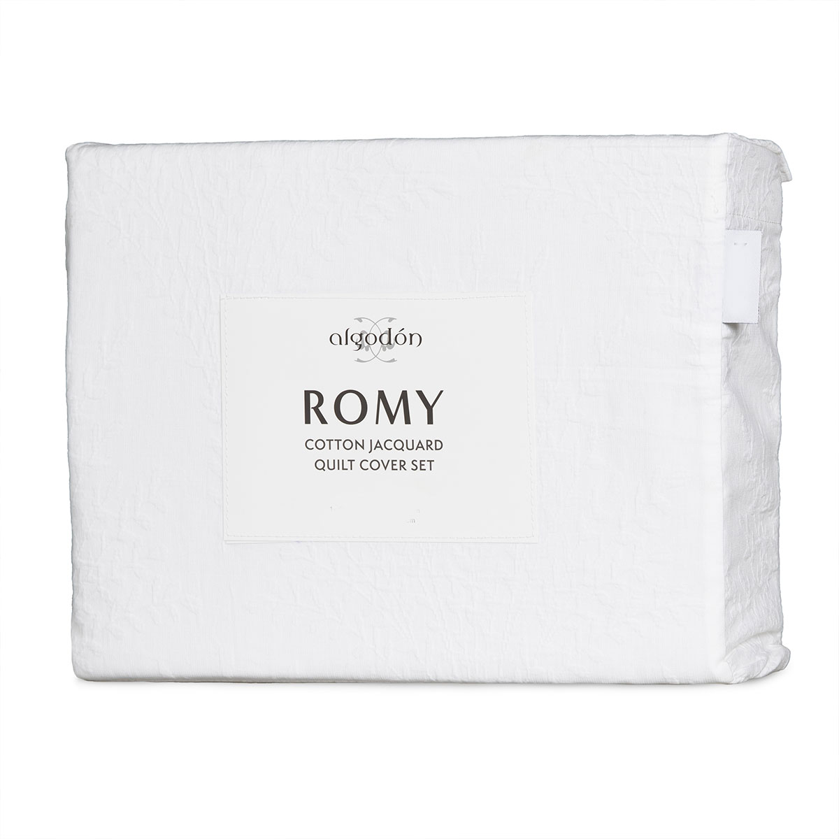 Algodon Romy White Cotton Jacquard Quilt Cover Set King — image 5