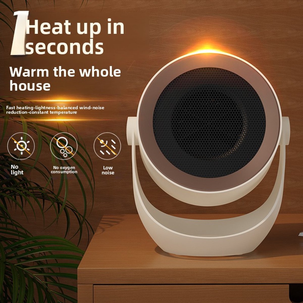 Ceramic electric heater - Office heater - Safety protection - Heating - Quiet operation - Fast heating - Wall-mounted - Overheat protection - Tip-over — image 3