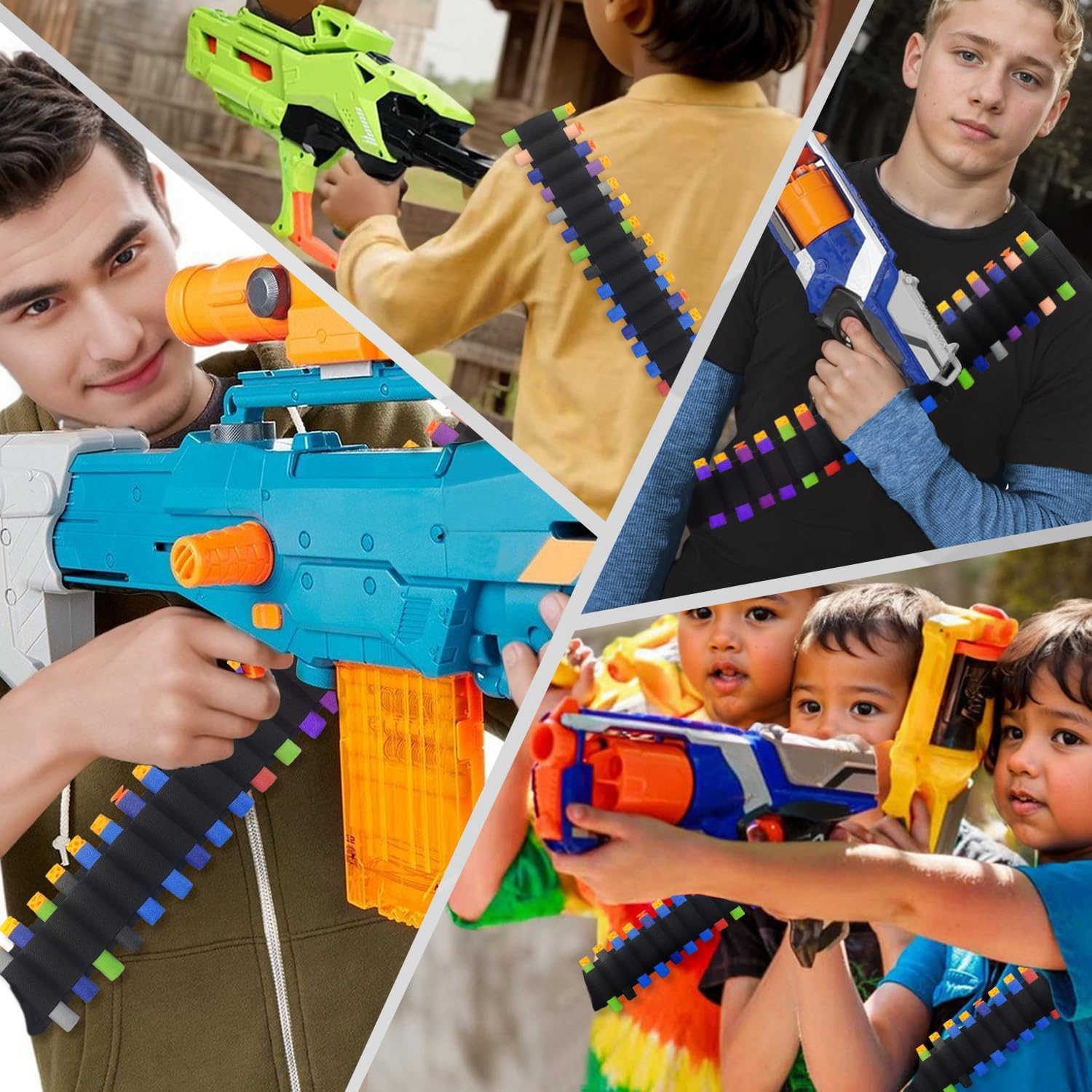 Adjustable Nylon Foam Dart Belt Strap Quick Release Buckle 27 Bullet Holes, Compatible for NERF Mega & N-Strike Elite Series, Ideal Boys Girls Gifts, Outdoor — image 6