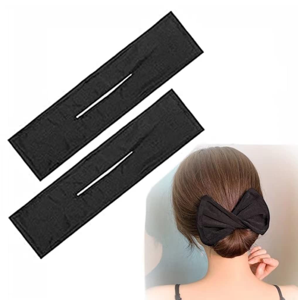 Easy DIY Donut Bun Maker - 2 Pieces for Women's Hair - Reusable Bun Maker for Hairstyle Bun Shaper with Cloth Hair Clip — image 2