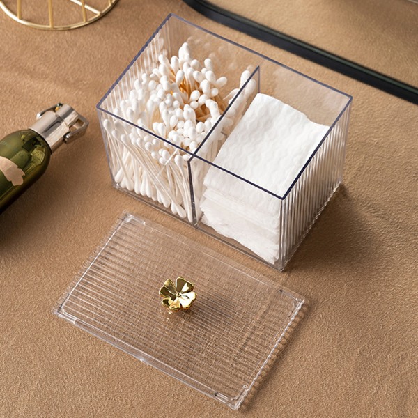 Makeup Storage Organizer Bathroom Jar Cotton Swabs Storage — image 2
