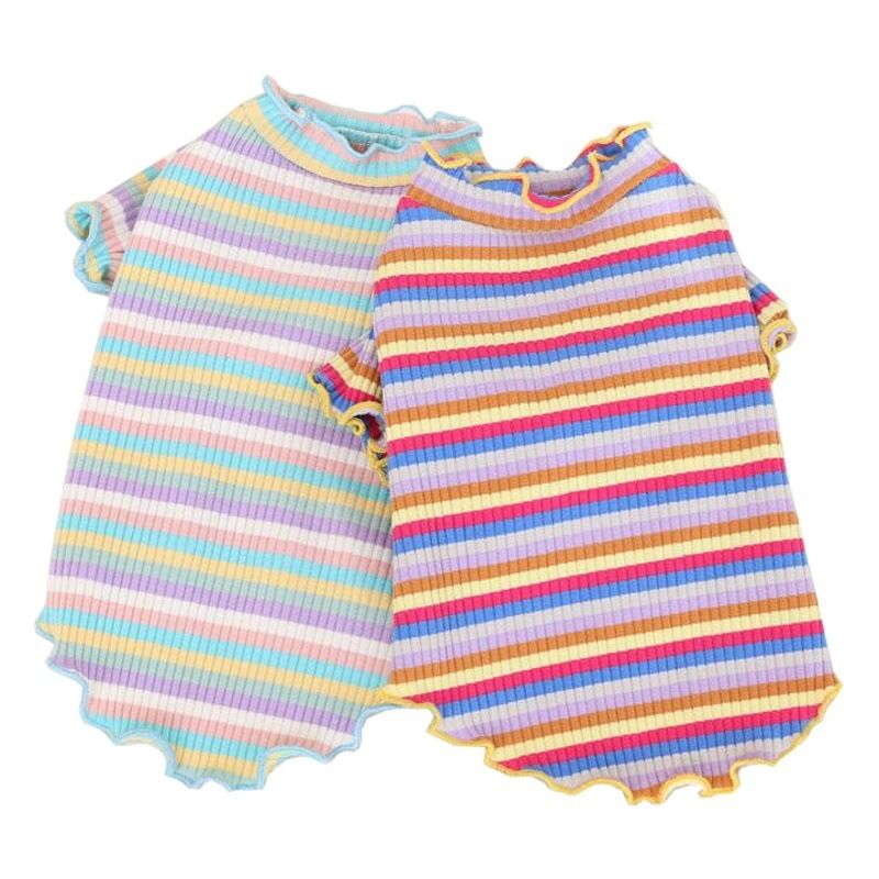 Cotton Knitted Pet Pullover Two Legs Clothes for Dogs Rainbow Strip XXL — image 2