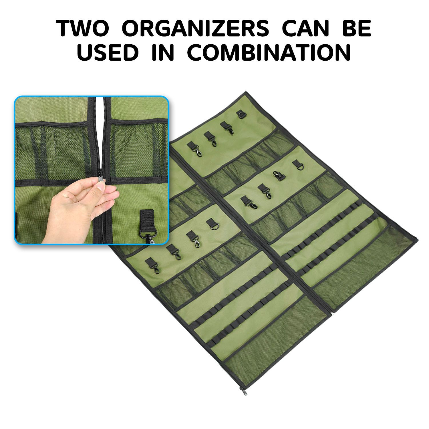 Hanging Storage Canopy Organizer for Camping Supplies Soccer Park Awnings Campsite, 2 in 1 Storage Strap and Pocket Organizer — image 3