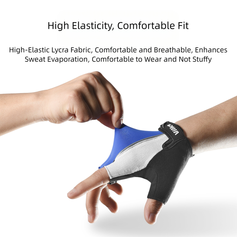 Size XL Blue Padded Half-Finger Cycling Gloves - Breathable Shock-Absorbing Workout Gloves for Gym & Fitness โ image 4
