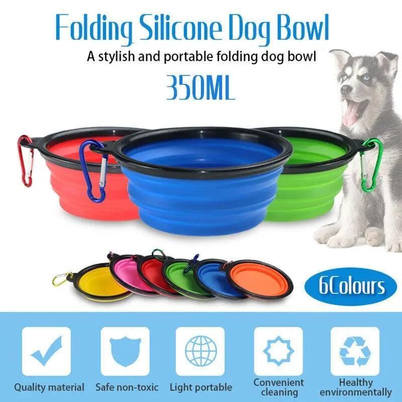Foldable Silicone Pet Bowl Portable Travel Feeder for Dog and Cat - Pink โ image 2