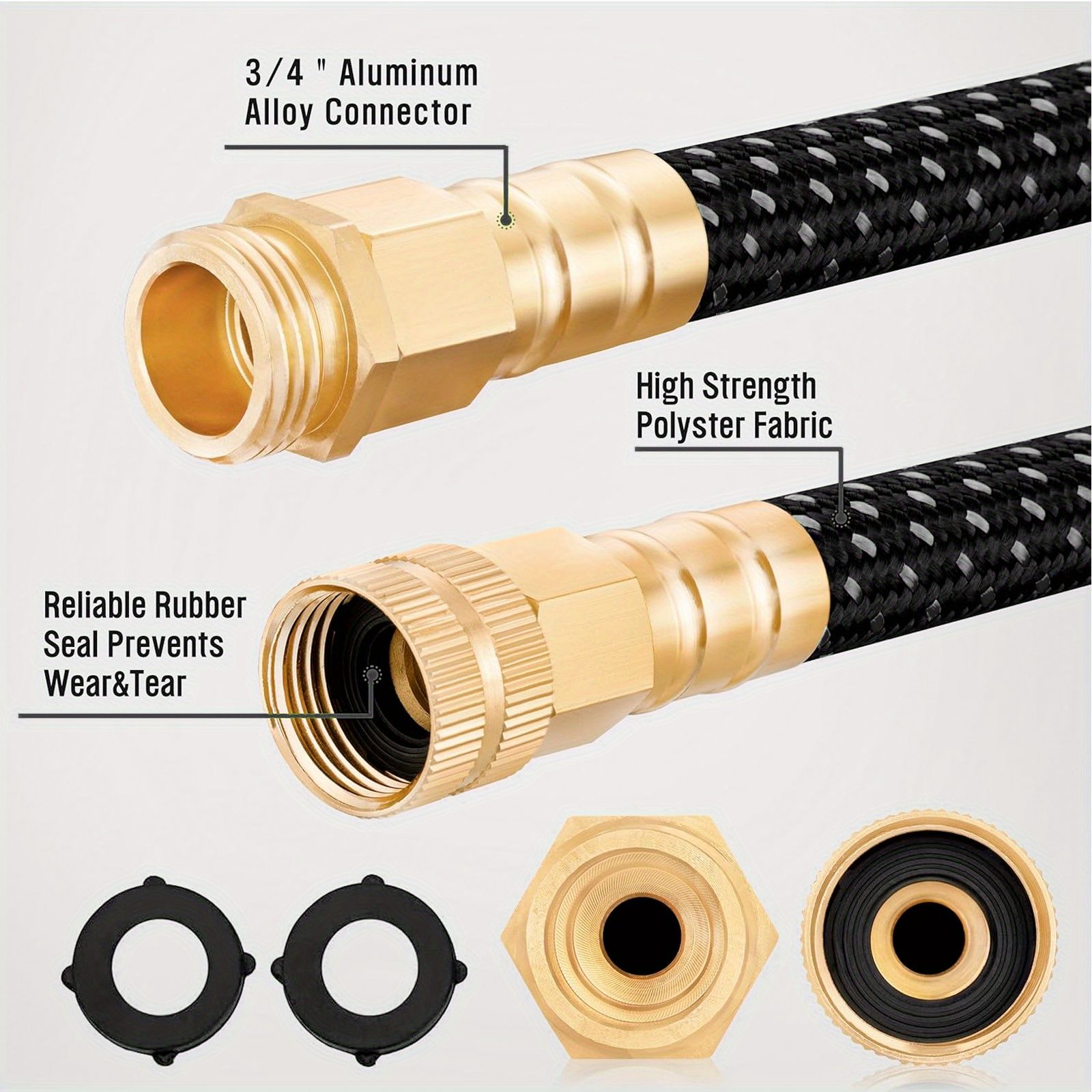 LOVFEN Garden Water Hose 30.49 meters, non-extensible lightweight hose, with nozzle, suitable for use in gardens, lawns, car washing and outdoor use — image 4