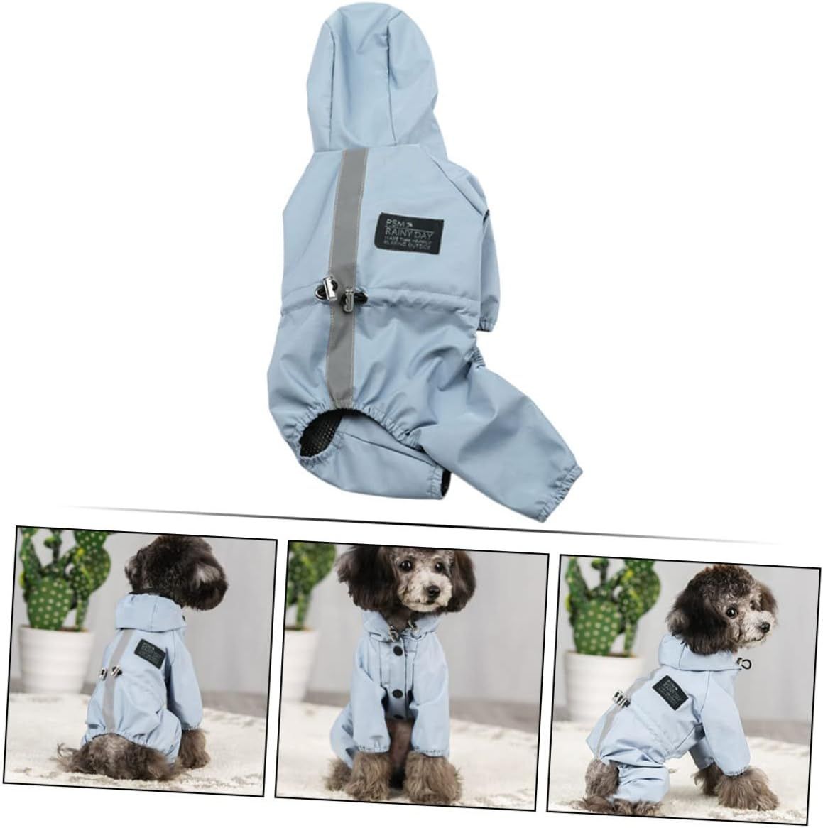 1pc Pet Raincoat Dog Breathable Costume Dog Raincoat Cat Raincoat Dog Rain Hoodie Adjustable Dog Poncho Dog Rain Coat Dog (L) — image 3