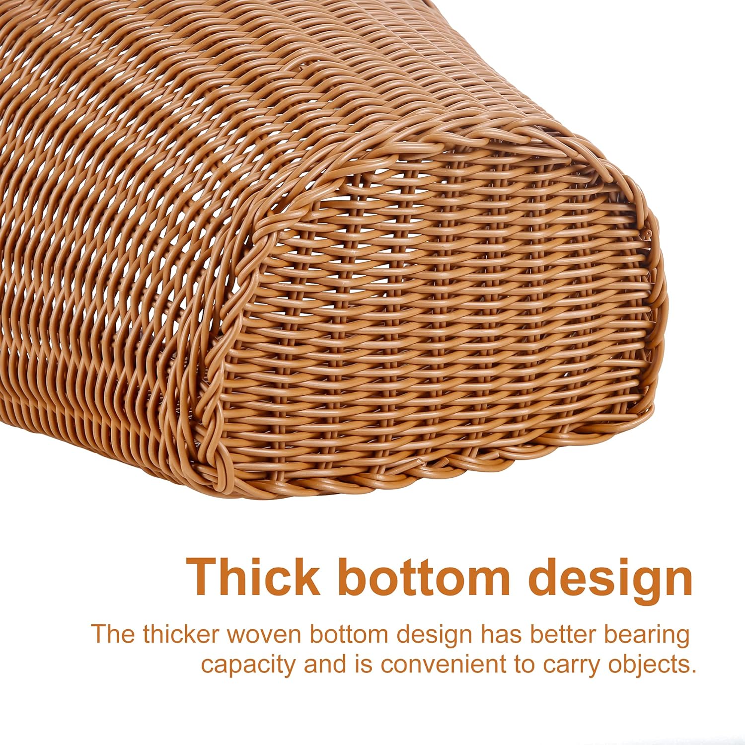 Woven Plastic Front Bicycle Basket with D-Shaped Handlebar Mount and 2 Adjustable Straps for Shopping, Picnic and Daily Storage, Natural โ image 5