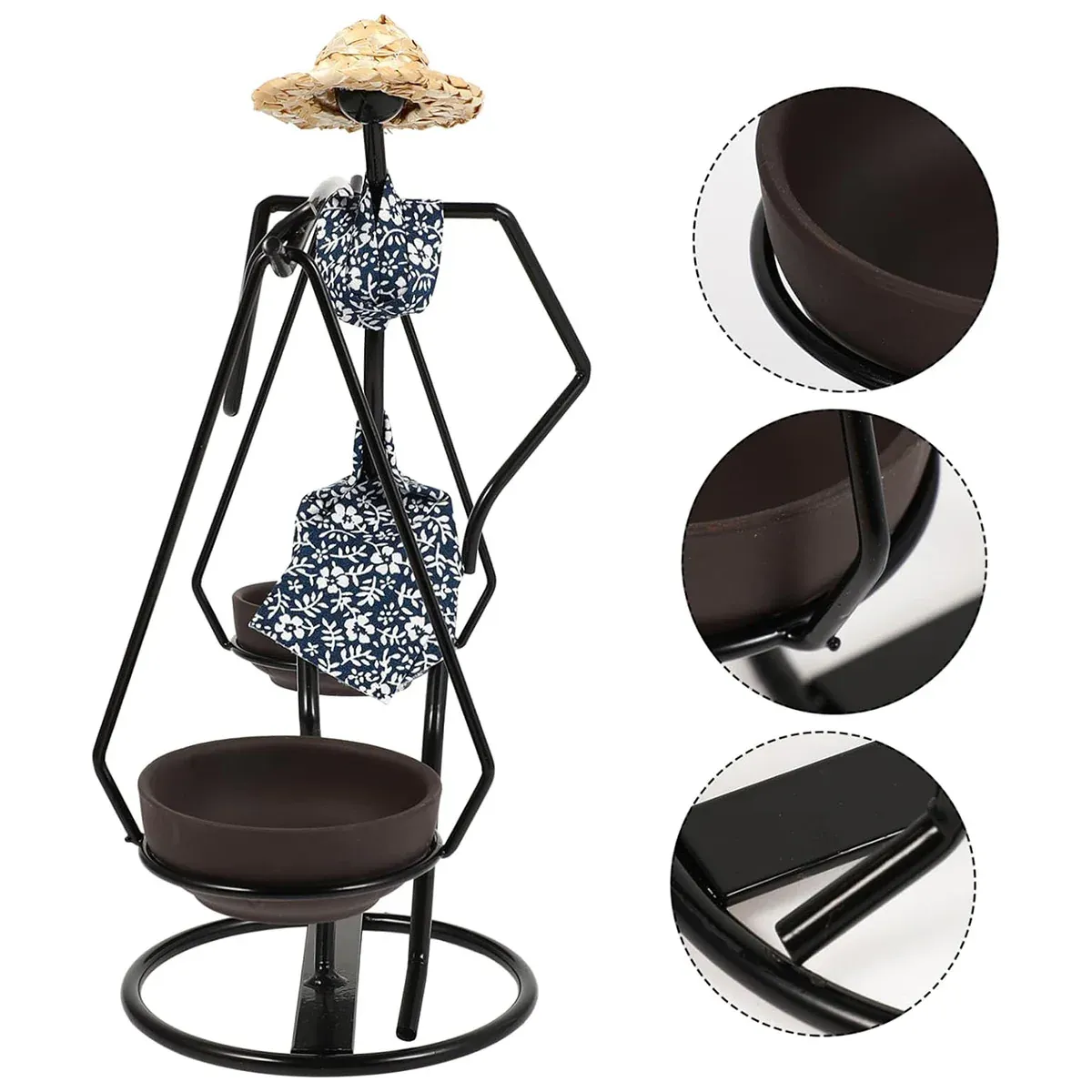 Candle Holder Stand Metal Candlestick Restaurant Table Centrepiece Display Decor - Carrying Tray — image 6