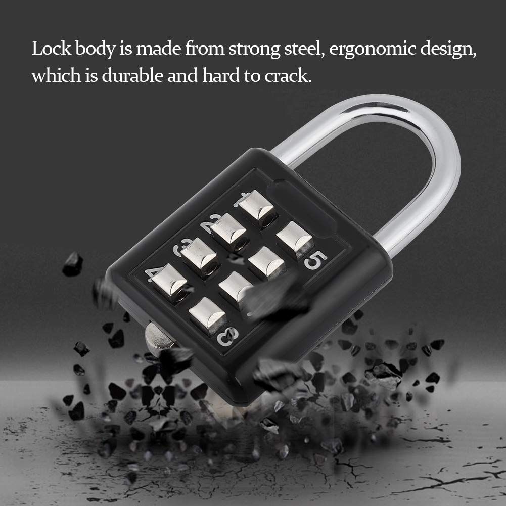 Smart Combination Lock,8 Digit Resettable Password Padlock,Portable Combination Code Padlock Security Password Lock — image 5