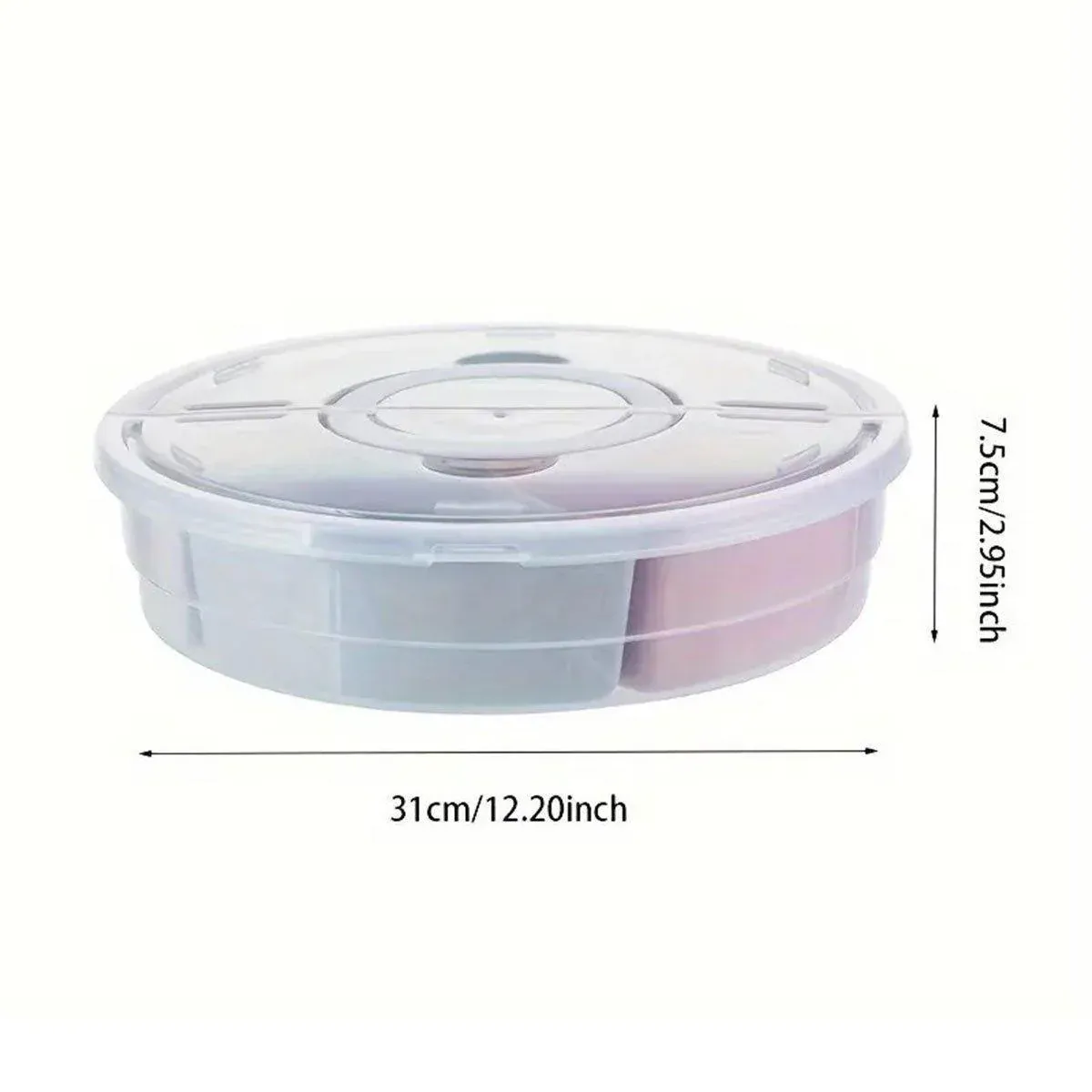 Transparent Round Fruit Plate Living Room House Plastic Serving Tray Organizer — image 3