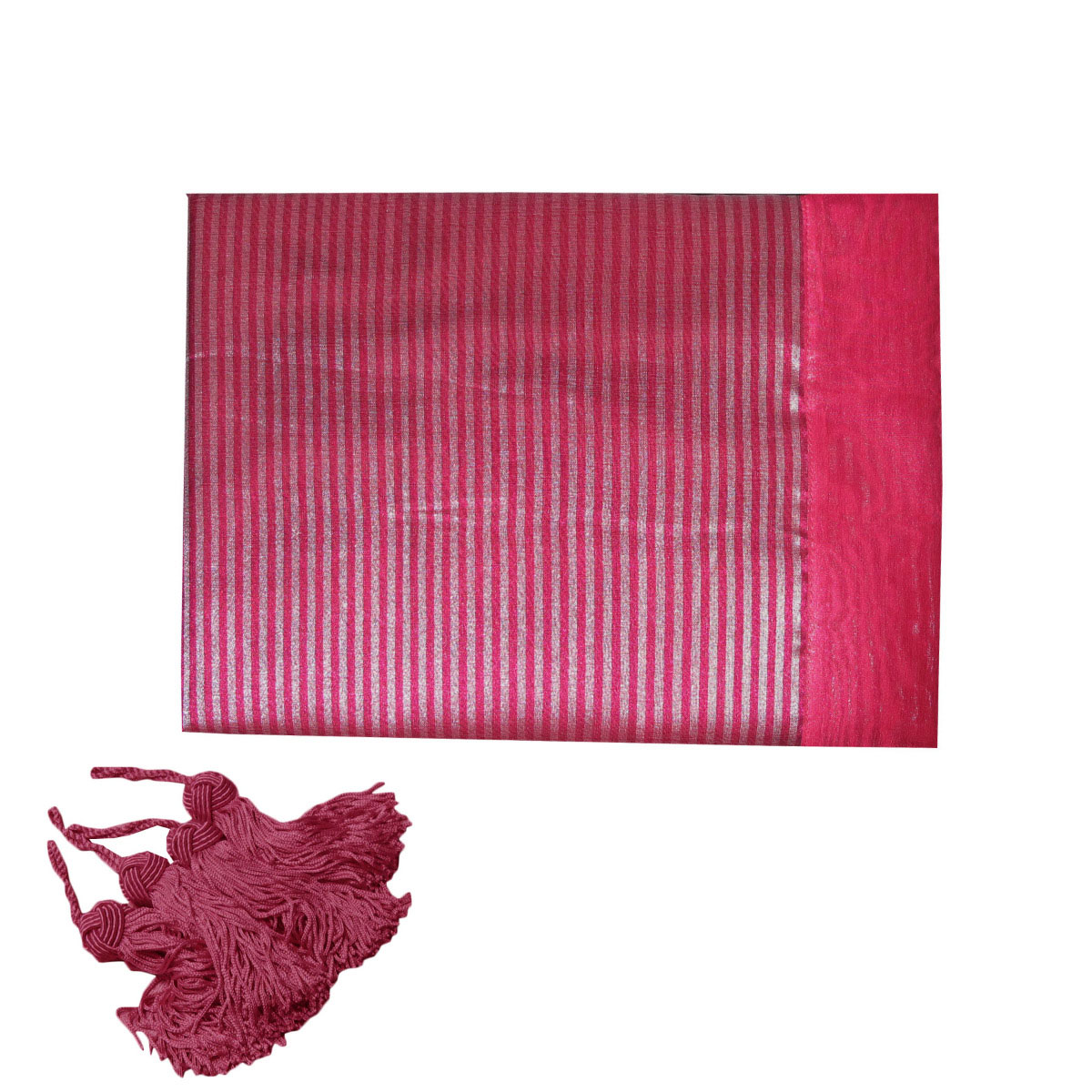 Hoydu Stera Stripe Organza Square Tablecloth Fuschia 130 × 130cm