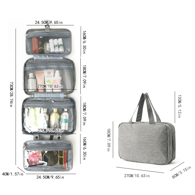 Yellow Multipurpose Portable Travel Toiletry Bag - Waterproof Cosmetic Organizer with Zipper โ image 2