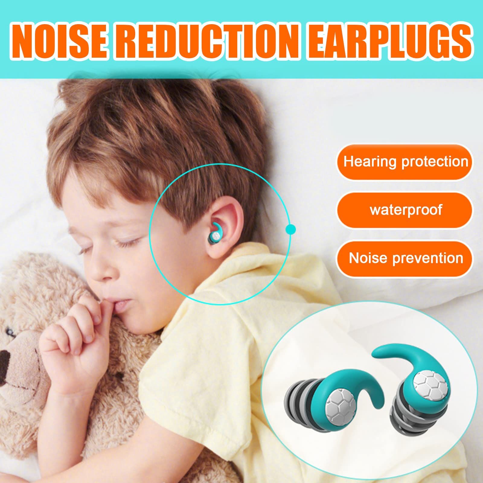 Noise Reduction Ear Plugs Silicone Ear Plugs,Silicone Soundproof Noise Filter Waterproof Three-layer Silent Earplugs for Sleeping — image 2